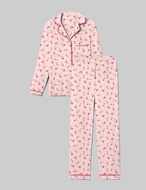 Women's Downtime Long Sleeve Pajama Top & Pant Set