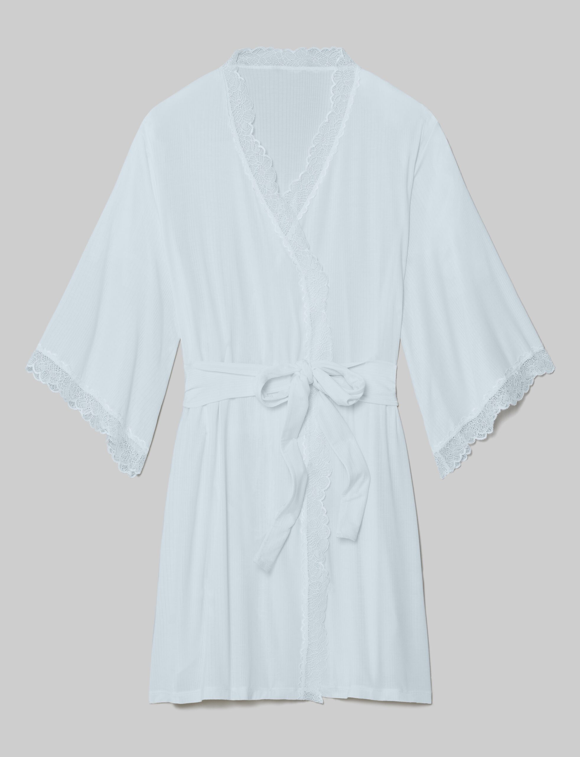 Women's Second Skin Luxe Rib Lace Robe