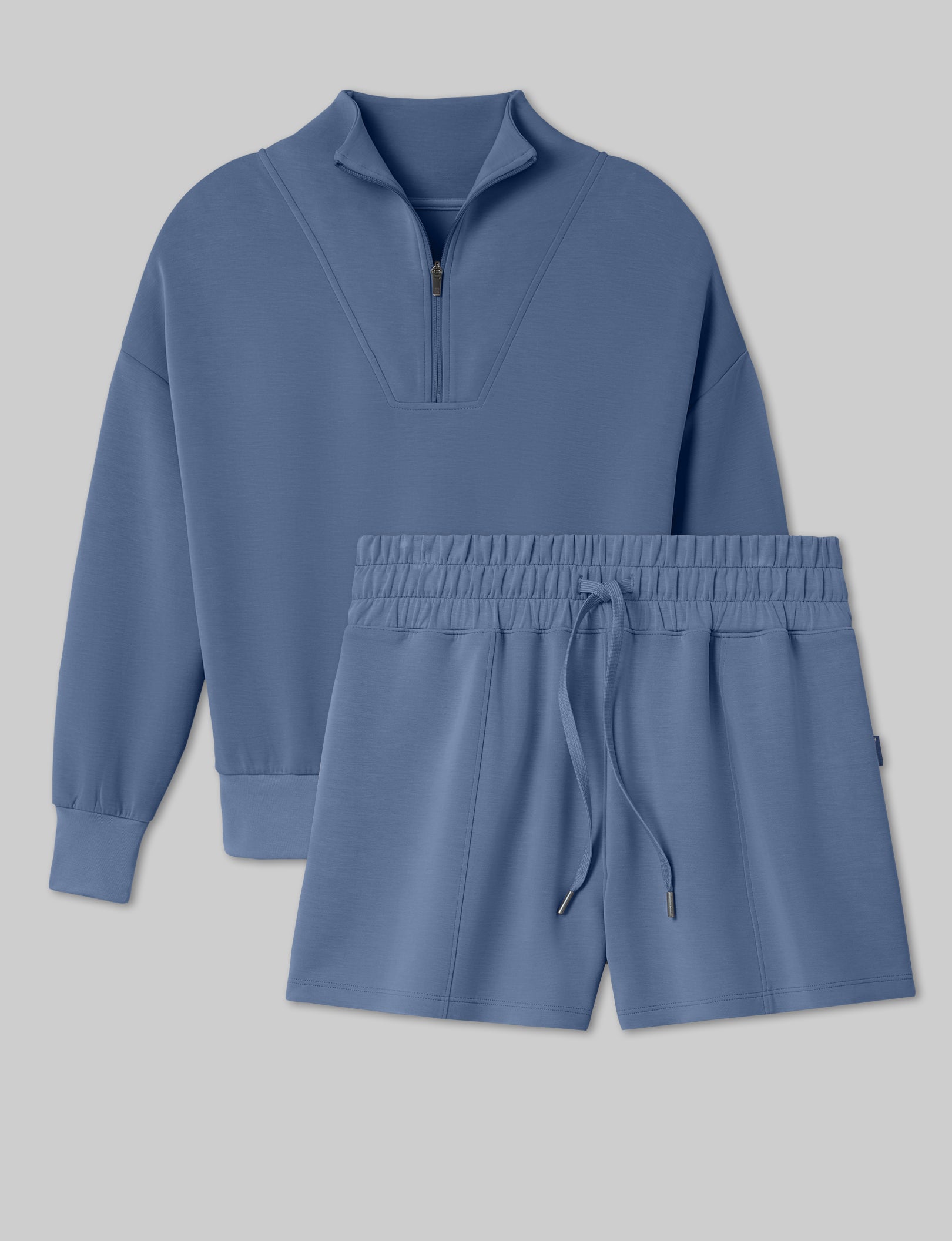 Women's Luxe Traveler Knit Quarter Zip & Short Set